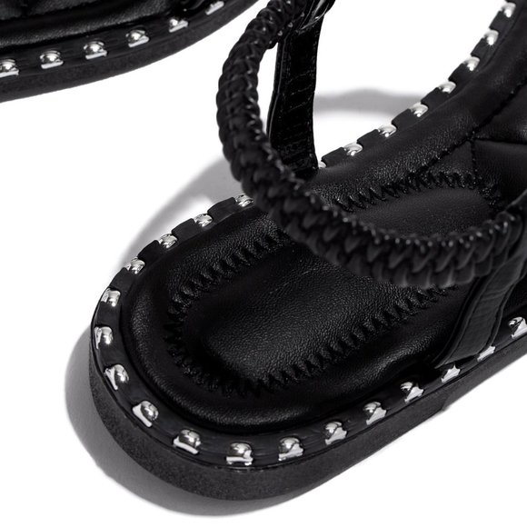 NEW🔥 Rhinestone Crystal Strap Flat Slide Sandals - Picture 5 of 5